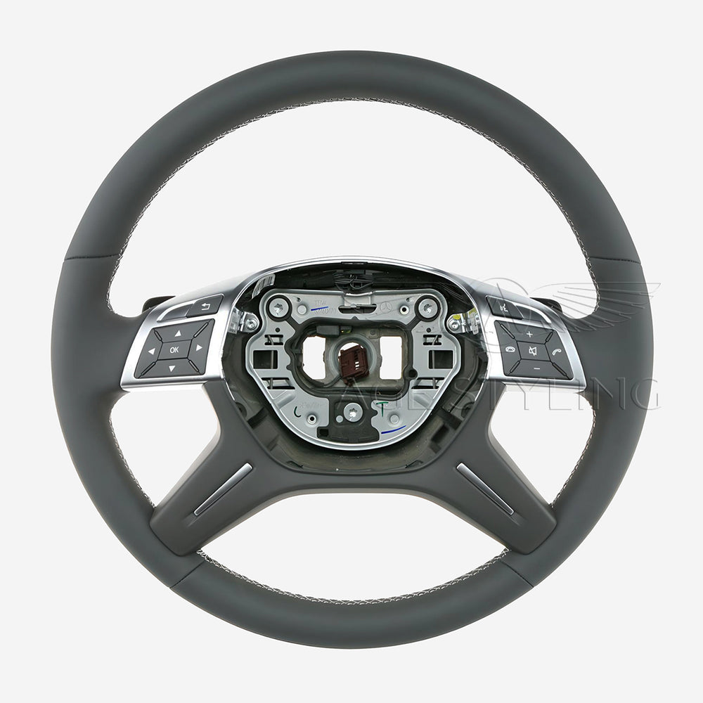 12-15 Mercedes-Benz GL350 GL450 GL550 ML350 ML400 ML550 Grey Leather Steering Wheel # 166-460-91-03-7J14