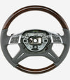 12-15 Mercedes-Benz ML250 ML350 ML550 Walnut Wood Grey Leather Steering Wheel # 166-460-94-03-7J14