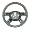 11-18 Audi A8 S8 D4 Steering Wheel Walnut Wood Gray Leather # 4H0-419-091-N-DEL