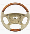 06-08 Mercedes-Benz CLS550 CLS63 Walnut Wood Cashmere Beige Steering Wheel # 219-460-22-03-8K75