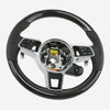 19-23 Porsche Cayenne Chestnut Anthracite Wood Leather Steering Wheel # 9Y0-419-091-BG-A34