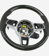 19-23 Porsche Cayenne Chestnut Anthracite Wood Leather Steering Wheel # 9Y0-419-091-BG-A34