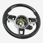 Porsche Cayenne Lenkrad, Kastanienbraun-Anthrazit, Holz-Leder, Baujahre 19-23, Teilenummer: 9Y0-419-091-BG-A34