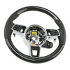 19-22 Porsche Cayenne Chestnut Anthracite Wood Leather Steering Wheel # 9Y0-419-091-BG-A34
