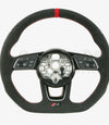22-24 Audi RS3 Flat Bottom Suede Steering Wheel Red Top # 82A-419-091-AT-IXJ