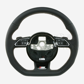 16-18 Audi A7 S-Line Flat Bottom Steering Wheel # 8XA-419-091-F-RRI, 8XA 419 091 F RRI, 8XA419091FRRI, 8XA-419-091-C-RRI, 8XA 419 091 C RRI, 8XA419091CRRI