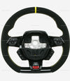 15-24 Lamborghini Huracan STO Black Suede Yellow Top Steering Wheel # 4T0-419-091-YE