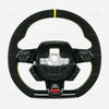 15-24 Lamborghini Huracan STO Black Suede Yellow Top Steering Wheel # 4T0-419-091-YE