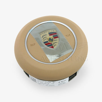 17-19 Porsche 911 Boxster 718 Spyder Driver Airbag Luxor Beige # 9P1-880-201-AF-6W0
