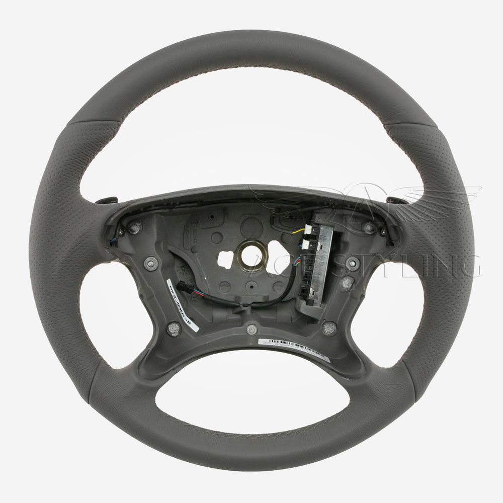 07-09 Mercedes-Benz CLK350 CLK550 CLK63 AMG Steering Wheel Grey Leather # 209-460-33-03-7F62