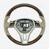 12-14 Mercedes-Benz CLS550 Walnut Wood Beige Leather Steering Wheel # 218-460-04-03-8P64