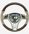 12-14 Mercedes-Benz CLS550 Walnut Wood Beige Leather Steering Wheel # 218-460-04-03-8P64