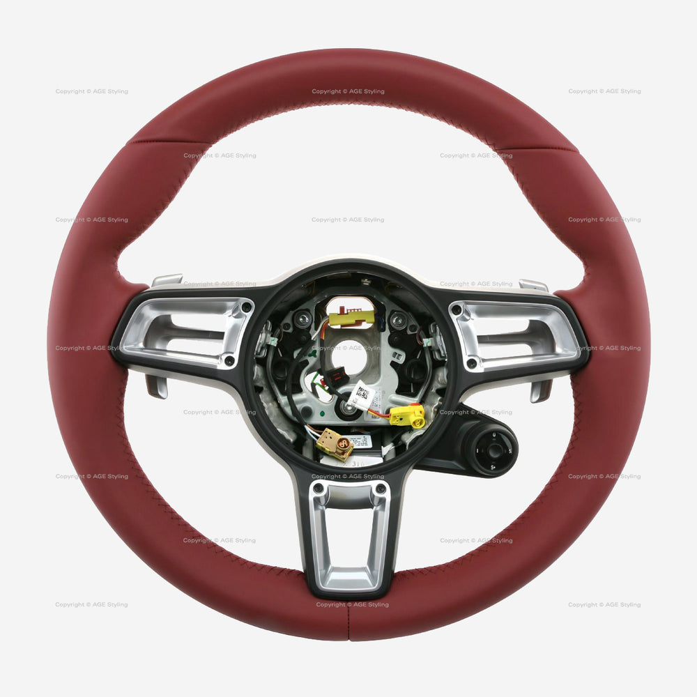 17-24 Porsche Cayman Boxster 911 PDK Steering Wheel Bordeaux Red Leather # 9P1-419-091-FF-OG6