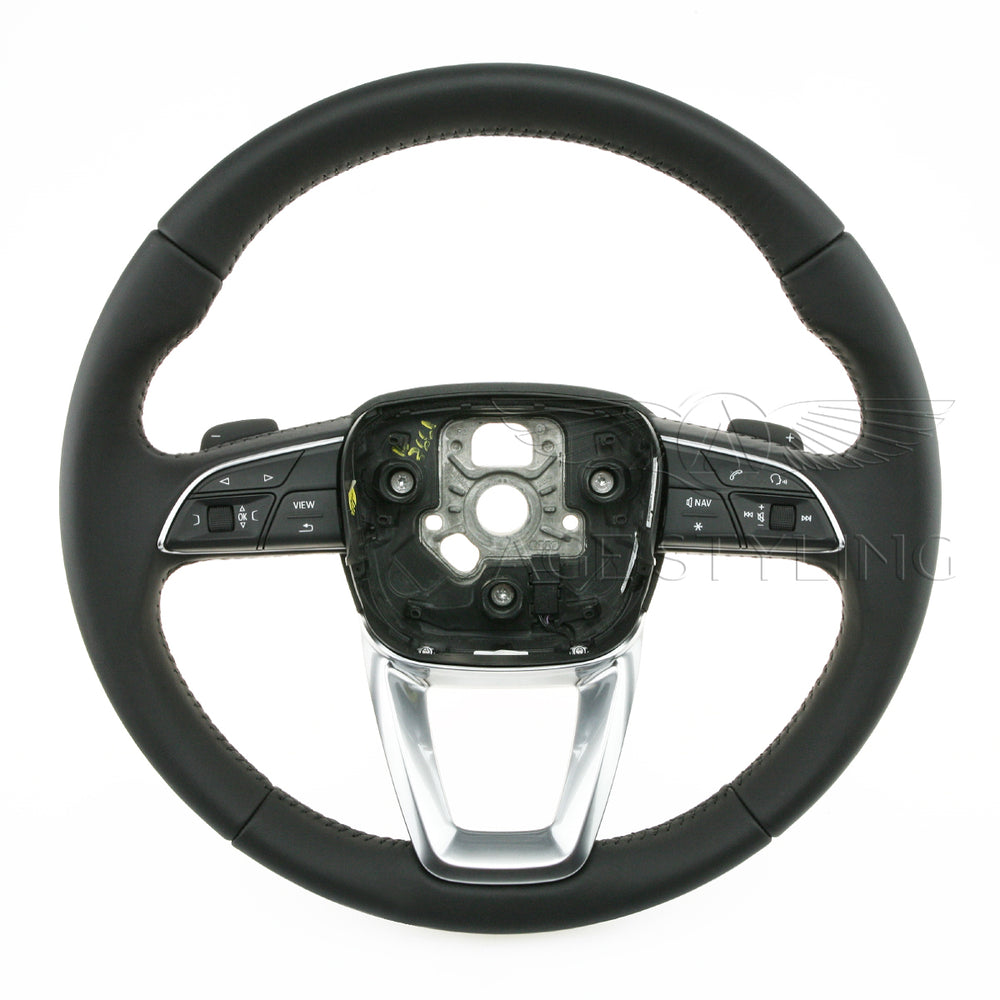 17-20 Audi Q7 A4 Allroad Black Leather Steering Wheel # 4M0-419-091-B-MJM