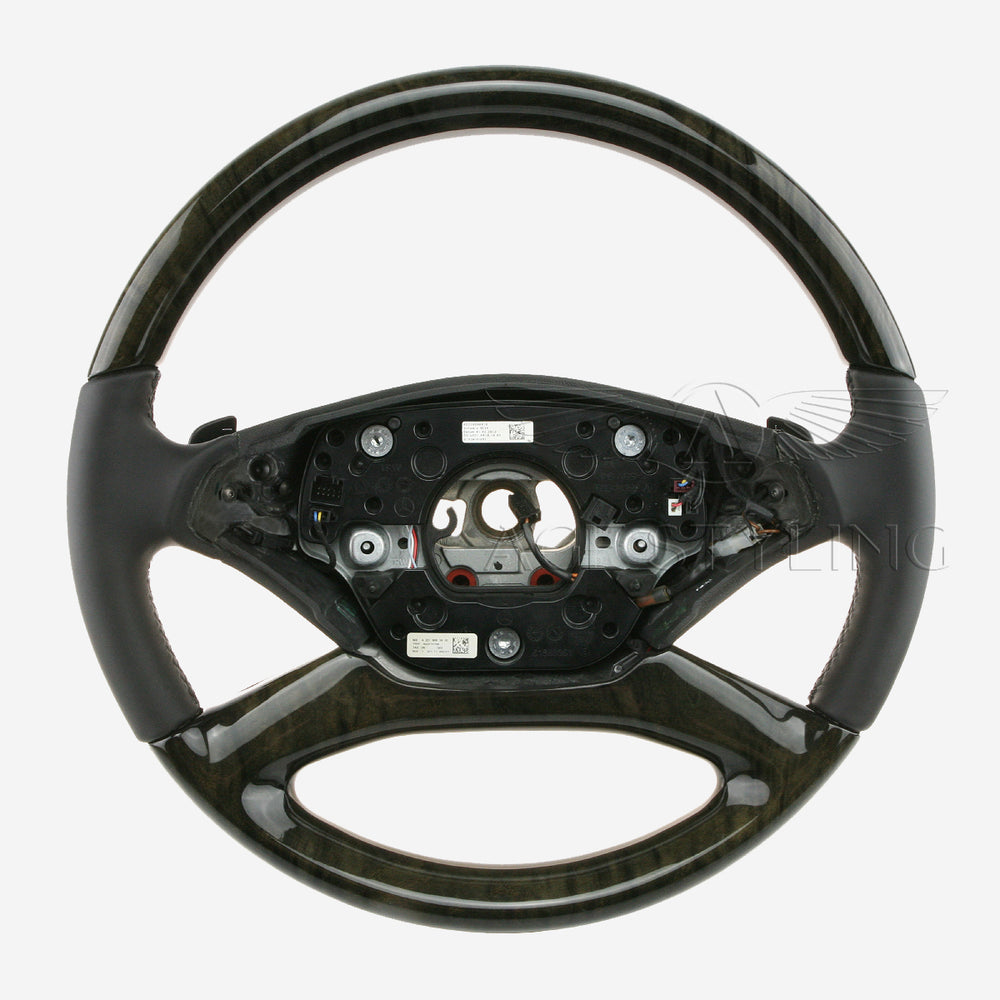 09-14 Mercedes-Benz S350 S400 S550 S600 Black Ash Wood Steering Wheel # 221-460-00-18-9E38