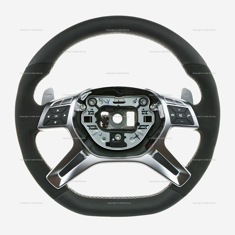 12-16 Mercedes-Benz GL63 AMG ML350 ML400 ML550 ML63 Flat Bottom Steering Wheel # 166-460-45-03-9G60