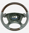 03-09 Mercedes-Benz SL500 SL600 SL63 SL65 Walnut Wood Alpaca Grey Leather Steering Wheel # 230-460-96-03-7F07