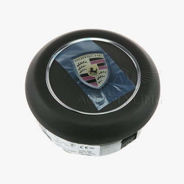 17-19 Porsche 911 Cayman Boxster Driver Airbag Black Leather # 9P1-880-201-R-A34