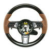 17-20 Porsche Panamera Wood Cohiba Brown Leather PDK Steering Wheel # 971-419-091-TQ-ON1