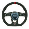 20-23 Audi RS3 Flat Bottom Suede Steering Wheel Red Top # 82A-419-091-AT-IXJ