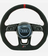 20-23 Audi RS3 Flat Bottom Suede Steering Wheel Red Top # 82A-419-091-AT-IXJ