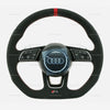 20-23 Audi RS3 Flat Bottom Suede Steering Wheel Red Top # 82A-419-091-AT-IXJ