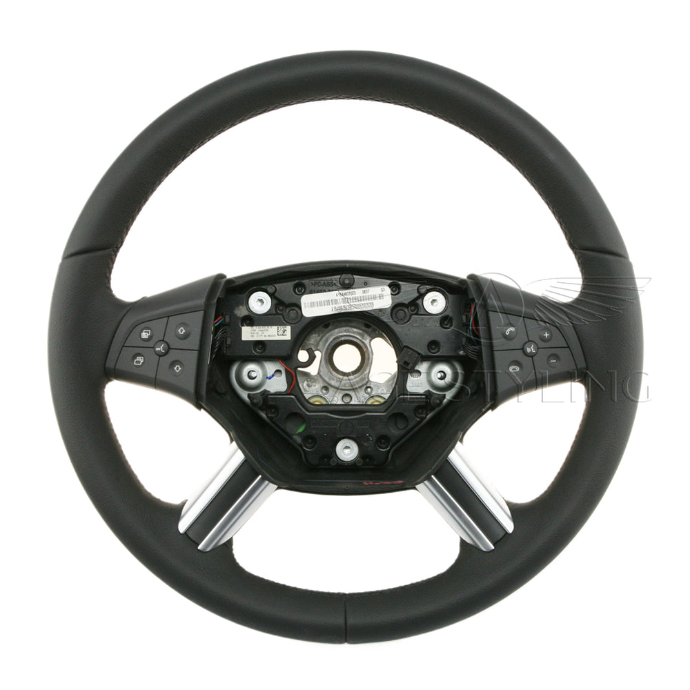 07-11 Mercedes-Benz ML350 ML550 ML63 AMG R320 R350 R500 R63 Black Leather Steering wheel with Multimedia Controls & Gear Shifters# 164-460-35-03-9E37