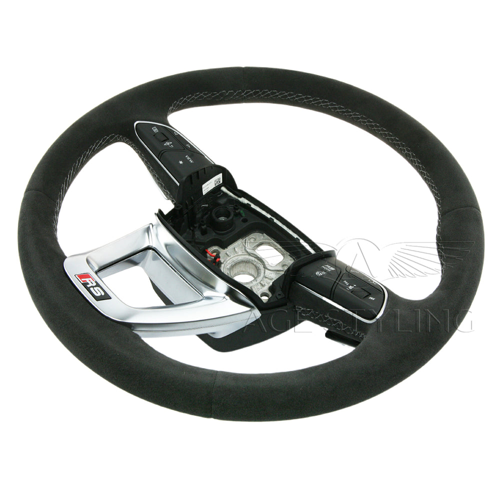 21-23 Audi RS5 Suede Alcantara Heated Steering Wheel # 8W0-419-091-FL-TXC