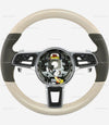 15-20 Porsche Macan White Limed Oak Wood & Leather Steering Wheel # 95B-044-400-00-OE5