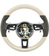 15-20 Porsche Macan White Limed Oak Wood & Leather Steering Wheel # 95B-044-400-00-OE5