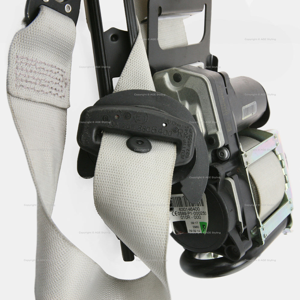 Sicherheitsgurt rechts, grau, für Mercedes-Benz GLC300, GLC300e, GLC43 und GLC63 AMG (Baujahre 2016–2019), Teilenummer: 205-860-64-00-7M89
