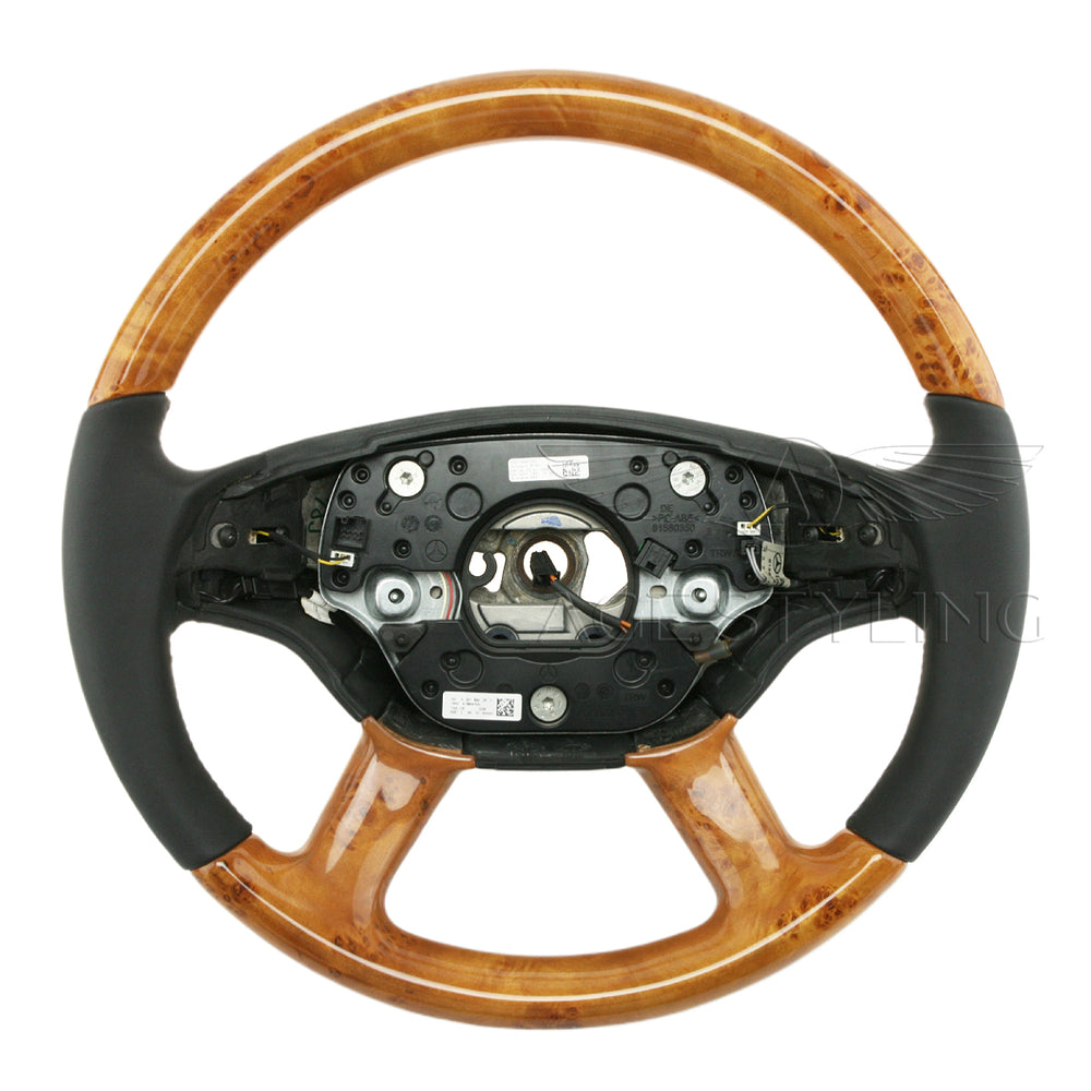 07-08 Mercedes-Benz S550 S600 S63 S65 Poplar Wood Steering Wheel # 221-460-27-03-9E38
