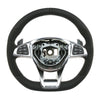 15-18 Mercedes-Benz C300 C350e C400 C43 C63 AMG Flat Bottom Suede Alcantara & Leather Steering Wheel # 205-460-26-03-9E38