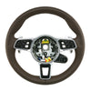 18-22 Porsche Cayenne PDK Multimedia Truffle Brown Leather Steering Wheel # 9Y0-419-091-KE-OT2