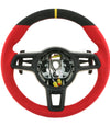 17-19 Porsche GT2 RS GT3 RS Red Suede Alcantara Yellow Top Steering Wheel # 9P1-419-091-GB-RCA