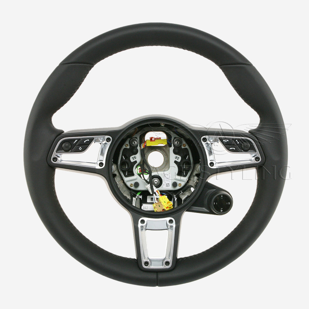 17-19 Porsche 911 Cayman Boxster Steering Wheel w Chrono # 9P1-419-091-FB-A34