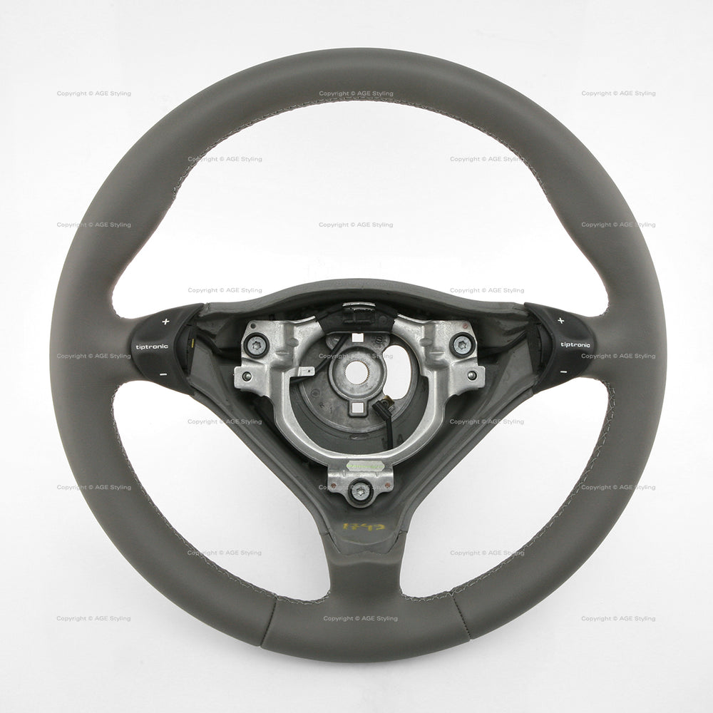 00-05 Porsche 911 Boxster Steering Wheel Grey Leather # 996-347-804-64-C60