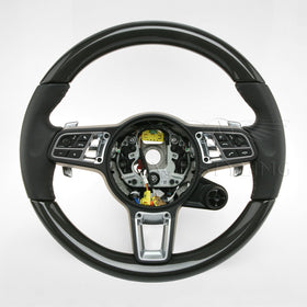 19-22 Porsche Cayenne Turbo PDK Carbon Fiber Black Leather Steering Wheel # 9Y0-419-091-LE-A34