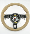 15-18 Porsche Cayenne GTS Steering Wheel Luxor Beige Leather # 958-347-804-30-9J9