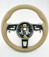 15-18 Porsche Cayenne GTS PDK Steering Wheel Luxor Beige Leather # 958-347-804-30-9J9