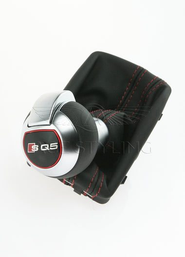 13-17 Audi SQ5 Q5 Gear Shift Knob Red Stitching # 8R1-713-139-B-IWZ
