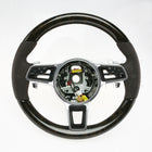Porsche Cayenne GTS Lenkrad (2015–2018), Walnussholz, braunes Leder, Teilenummer: 958-347-804-35-6H6