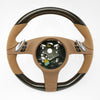 00-16 Porsche Panamera Walnut Wood Cognac Leather Steering Wheel # 7PP-419-091-CL-7T1