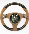 00-16 Porsche Panamera Walnut Wood Cognac Leather Steering Wheel # 7PP-419-091-CL-7T1