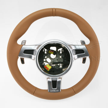 10-16 Porsche Panamera PDK Steering Wheel Cognac Brown # 970-347-803-31-7T1