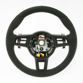 17-19 Porsche 911 GT3 Cayman 718 Boxster Suede Alcantara Steering Wheel # 9P1-419-091-GD-RBB