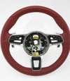 17-24 Porsche Cayman Boxster 911 Bordeaux Red Leather Steering Wheel # 95B-419-091-AK-OG6