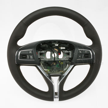 13-19 Maserati Ghibli M157 Quattroporte VI M156 Brown Leather open-pore light oak wood Steering Wheel # 670047837