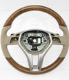 13-14 Mercedes-Benz CLS350 CLS550 Poplar Wood Beige Leather Steering Wheel # 218-460-07-03-8P64