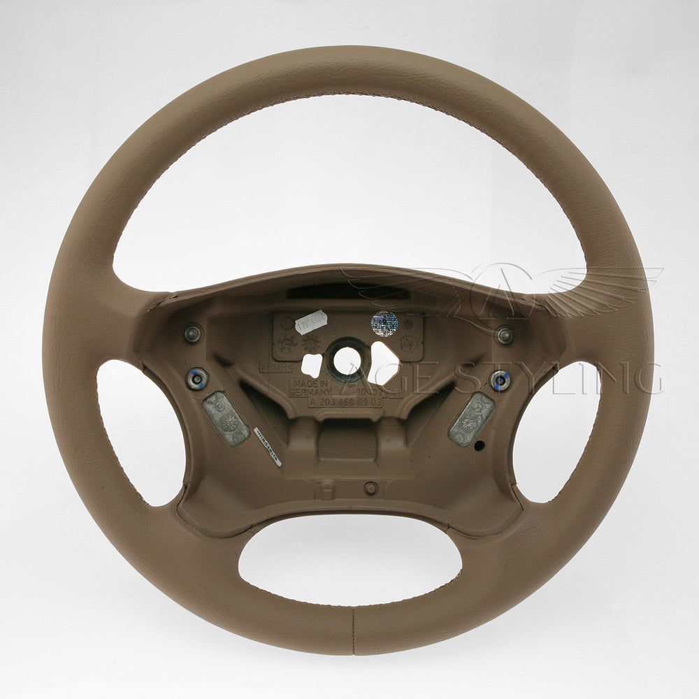 01-07 Mercedes-Benz C230 C280 C350 C55 Java Leather Steering Wheel # 203-460-09-03-8H84